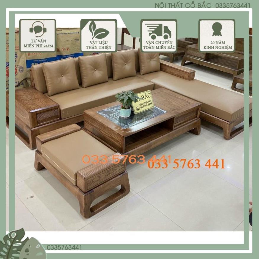 Bộ ghế sa lông phòng khách kiểu dáng L kích thước 2m8x2m sang trọng, giá gốc tại xưởng