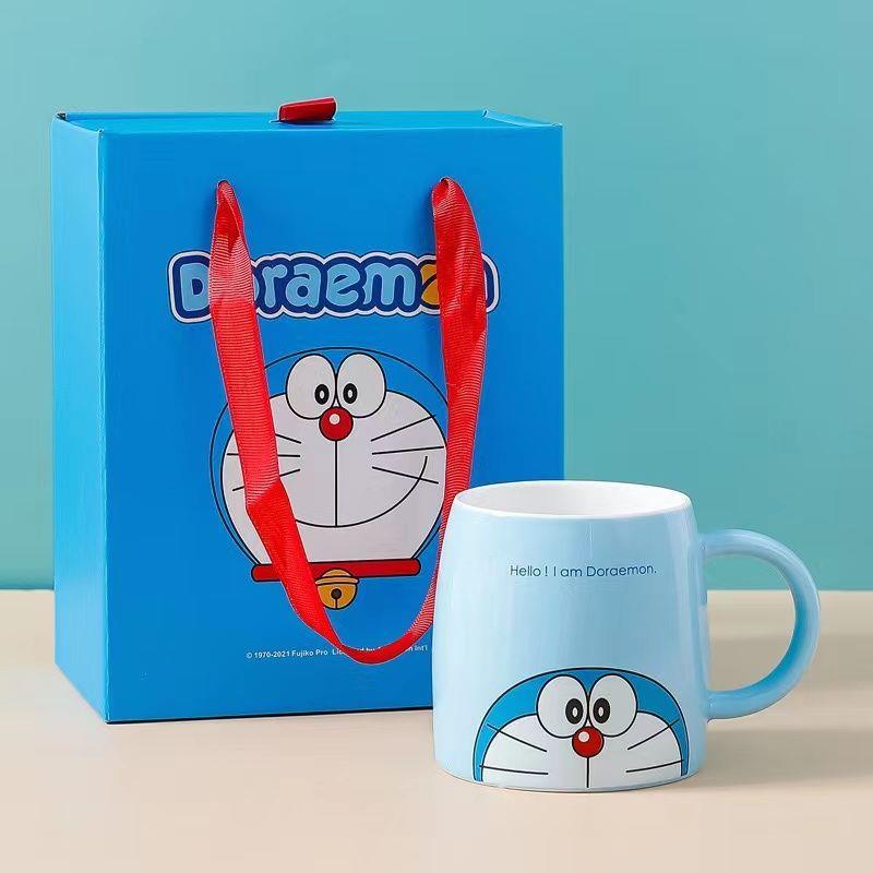 Cốc Uống Nước Bằng Sứ In Hoạt Hình Mèo Máy Doraemon Dễ Thương