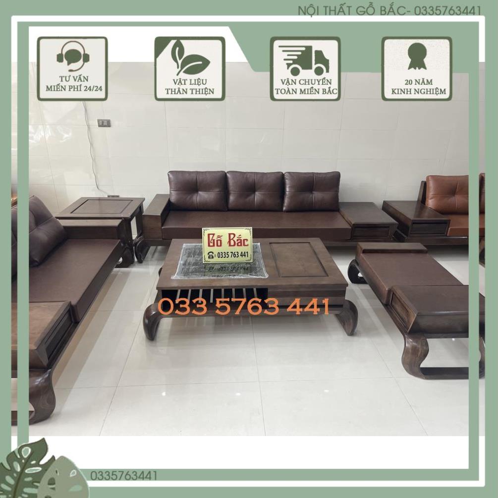 ghees sofa gỗ sồi nga 100% kiểu dáng chân xoắn sang trọng - inbox shop chọn màu