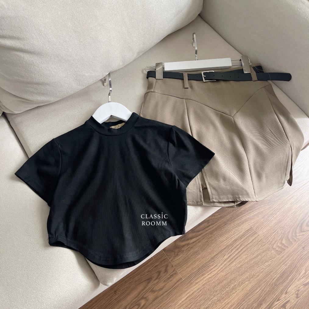 Set 3 chi tiết chân váy ly + Croptop kèm thắt lưng - Aries Official | BigBuy360 - bigbuy360.vn