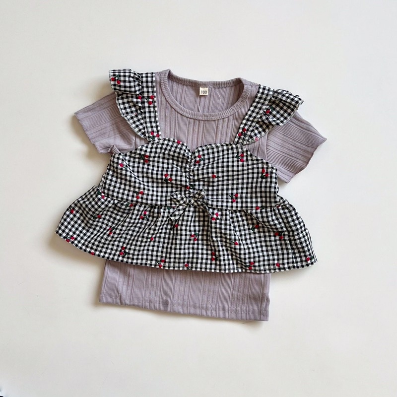 Áo cộc tay cotton kiểu dáng lạ mắt xuất Nhật rất xinh size 18m - 3tuổi