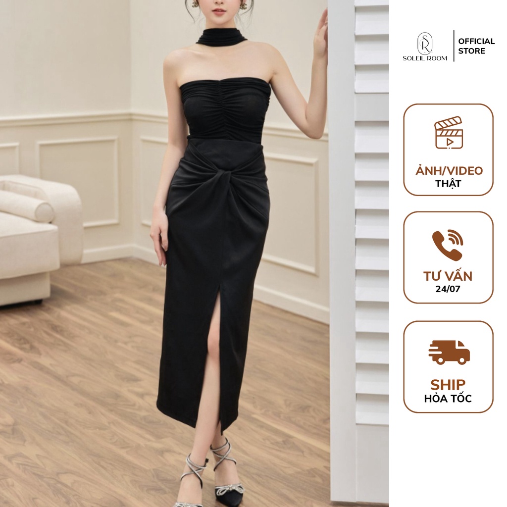 Chân Váy Nữ Dáng Dài Xoắn Vạt Form Bút Chì SOLEIL ROOM Tôn Dáng Co Giãn 2 Chiều LEXI SKIRT