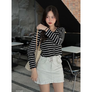 Áo thun tay dài - 3091 - nút dọc - xb - kẻ ngang