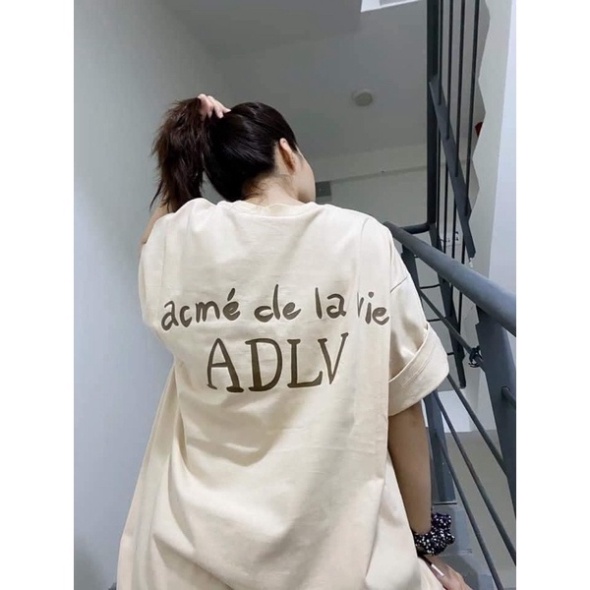Áo Thun ADLV Màu Kem Chất Liệu Cotton Co Giãn 4 Chiều Hình In 5D - Áo From Dáng Unisex Nam Nữ Hottend 2023