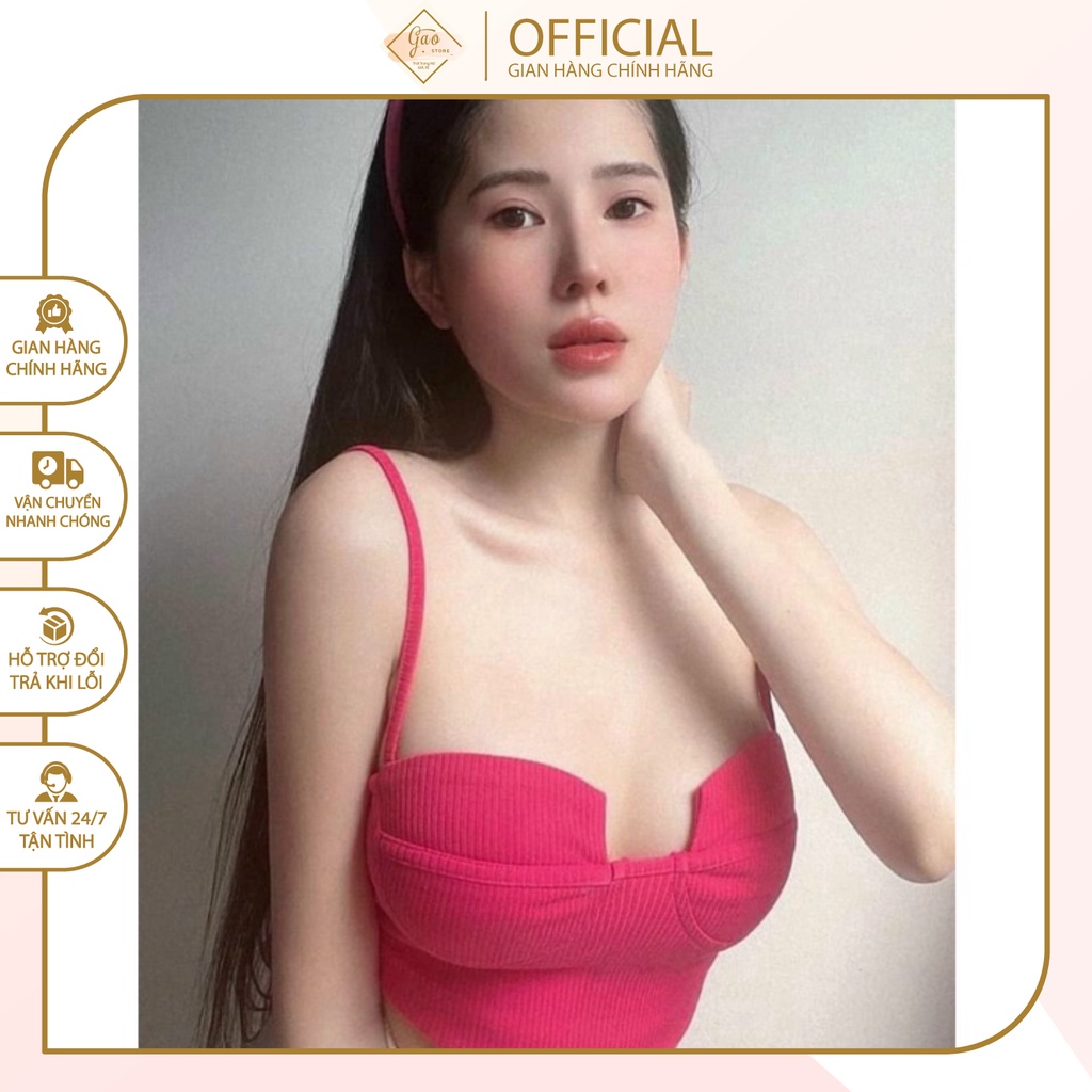 Áo 2 dây gân khoét ngực sexy quyến rũ