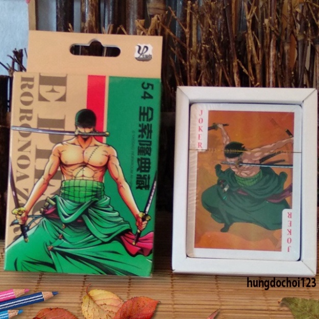 Bộ Bài Tây Tú Lơ Khơ 54 Lá in ấn hình One Piece, Luffy, Chopper,Zoro Wanted cả nhóm