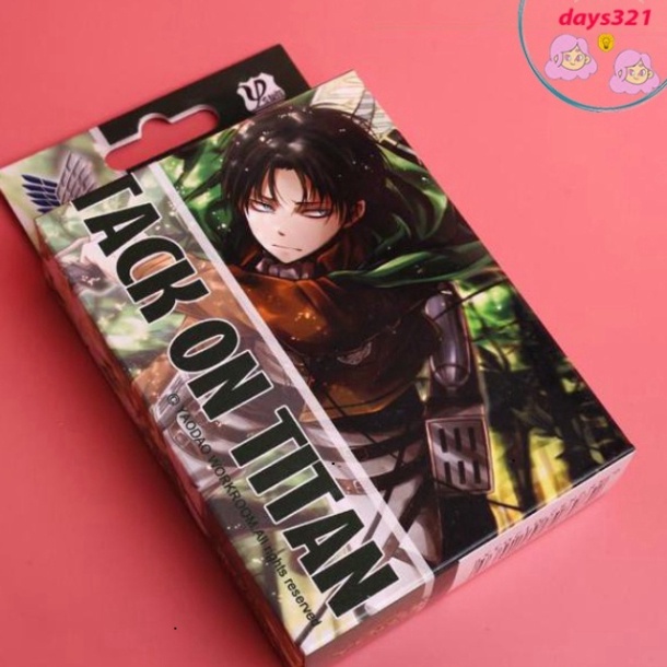 Bộ bài tú lơ khơ Attack on Titan 54 ảnh sự so sánh in ấn hình anime manga tiến công người khổng lồ