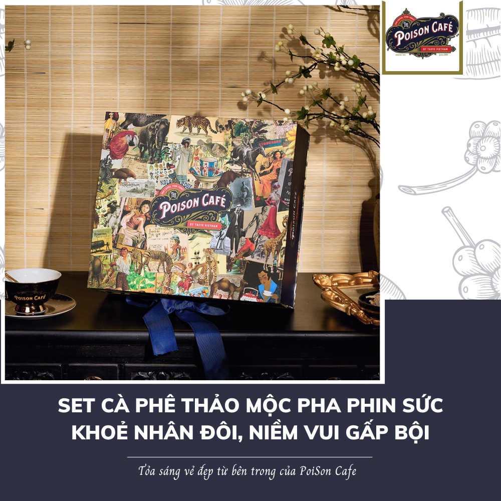 Set cà phê thảo mộc pha phin Sức khoẻ nhân đôi, niềm vui gấp bội