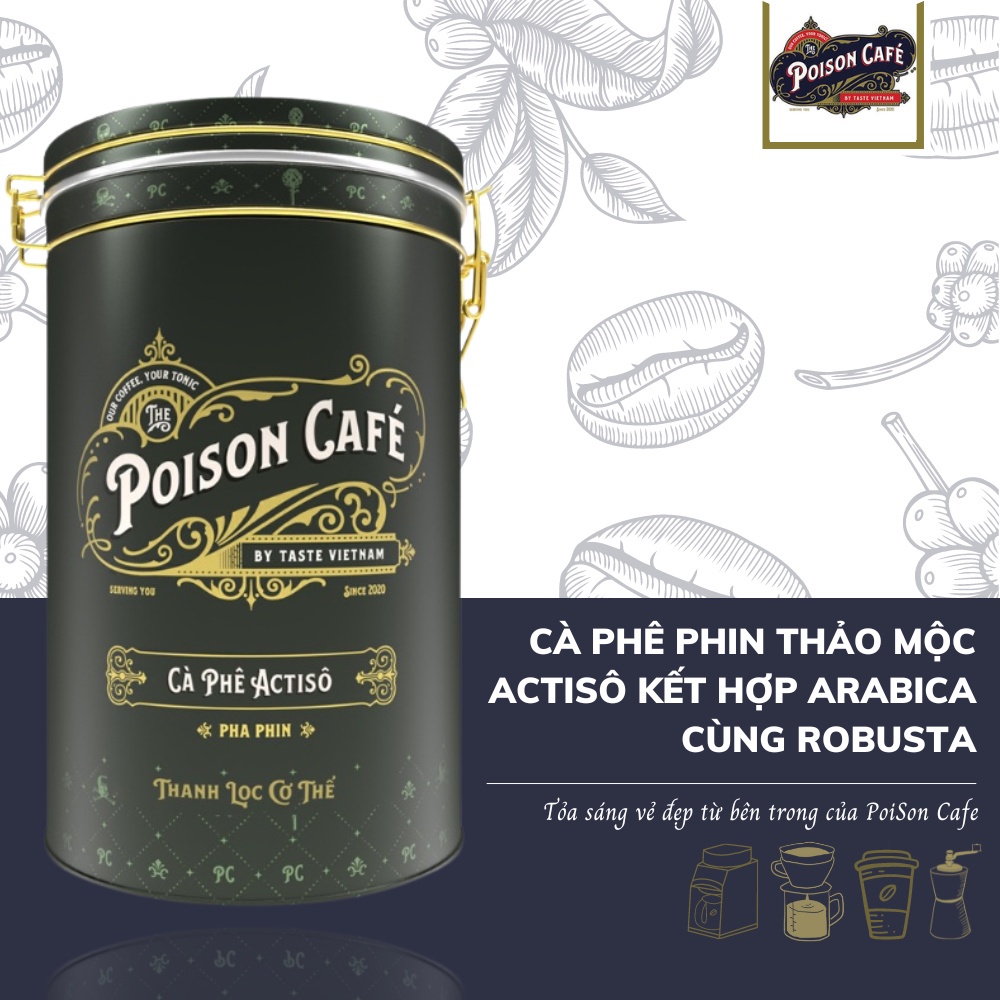 Cà phê phin thảo mộc Actisô kết hợp Arabica cùng Robusta giúp giải độc mát gan
