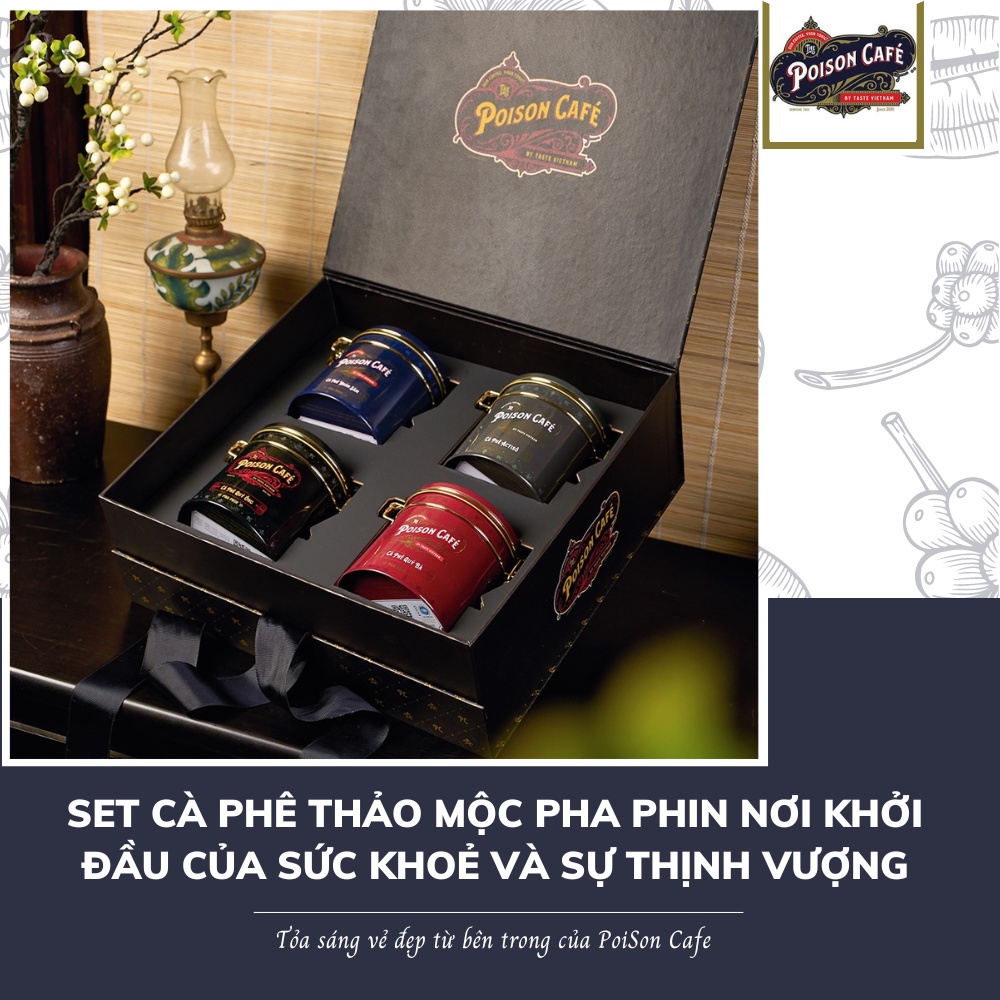 Set cà phê thảo mộc pha phin Nơi khởi đầu của sức khoẻ và sự thịnh vượng