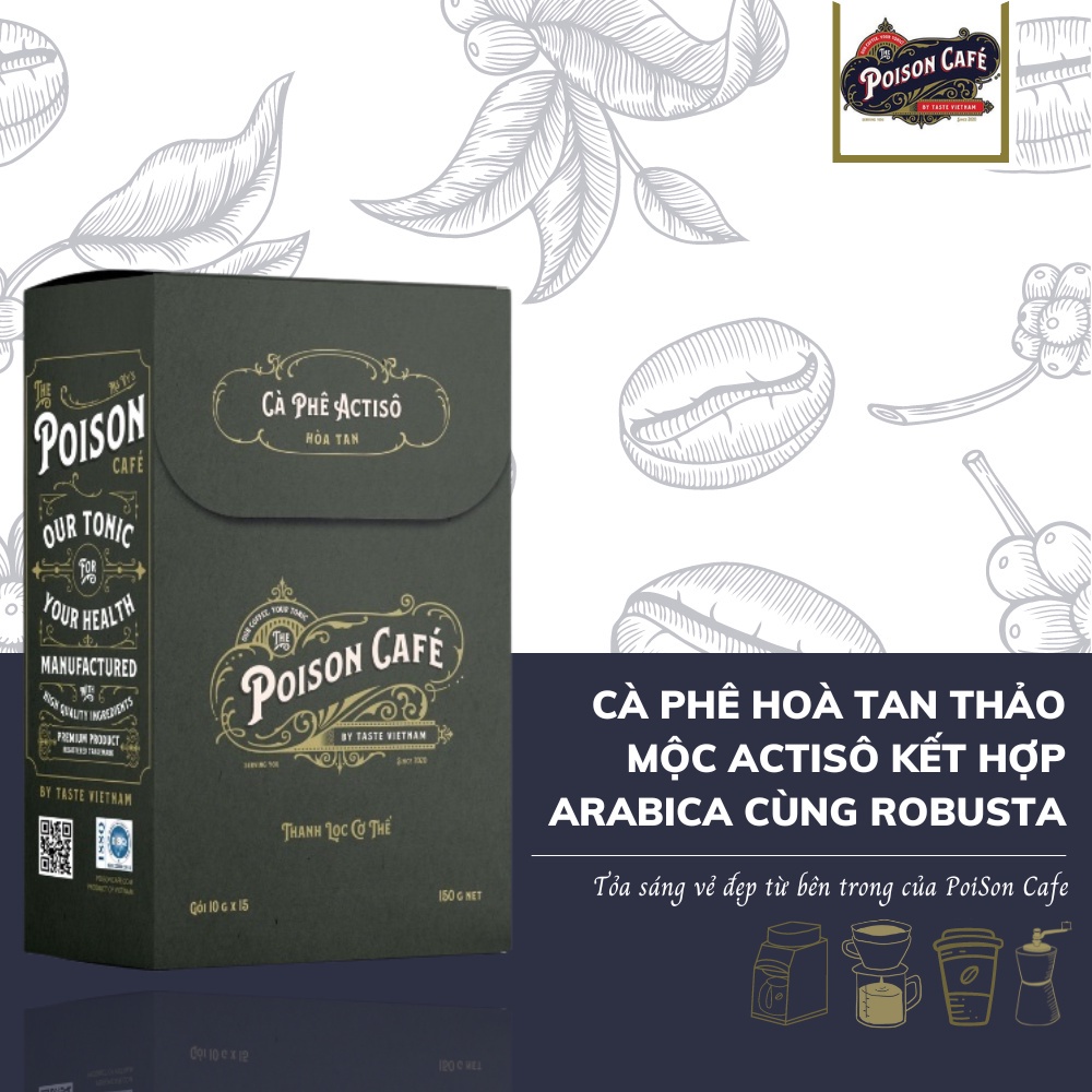 Cà phê hoà tan thảo mộc Actisô kết hợp Arabica cùng Robusta giúp giải độc mát gan 150g