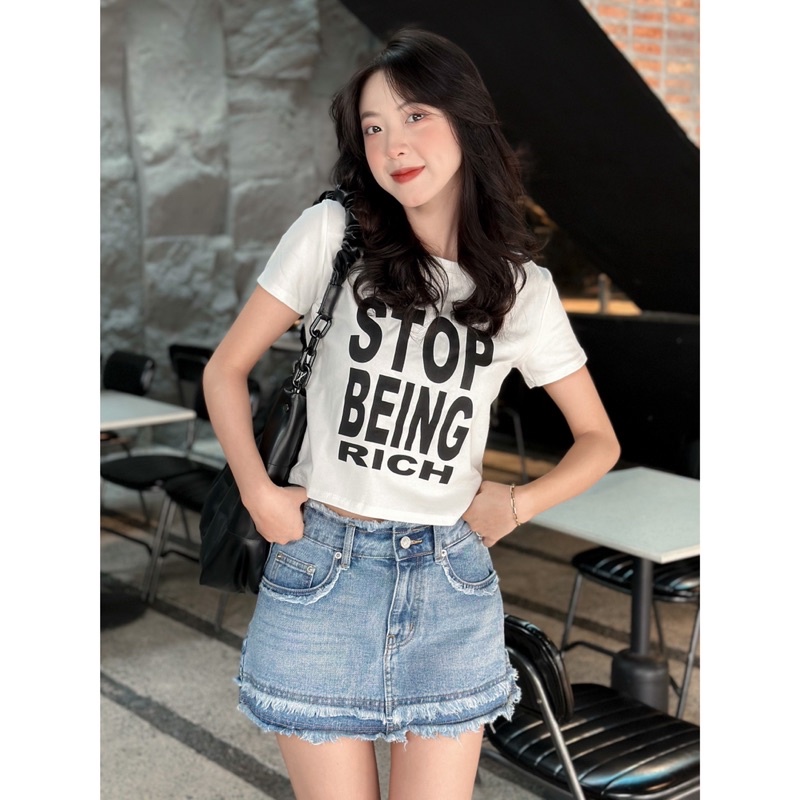 Áo Thun Crop - 5138 - STOP BEING