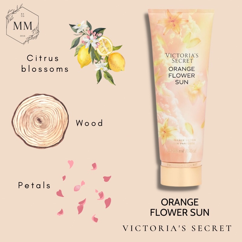 [Moomoocos] - Bộ sản phẩm Xịt Thơm Toàn Thân Victoria’s Secret Body Mist Dưỡng Thể Lotion mùi Orange Flower Sun 250ml