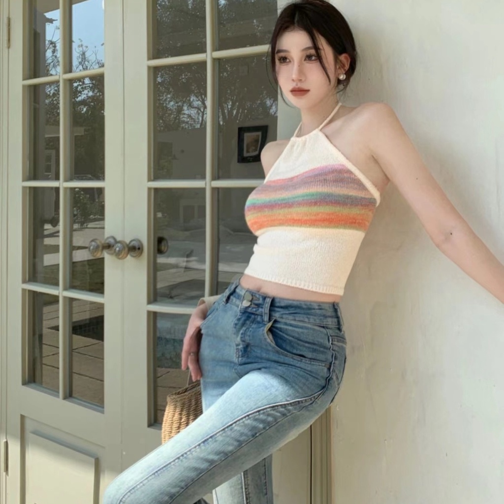 Áo Hai Dây Dáng Ôm Thiết Kế Đơn Giản Thanh Lịch Thời Trang Mùa Hè