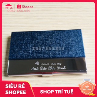 Dịch vụ khắc logo, tên mọi yêu cầu trên hộp đựng namecard, ví đựng name card chỉ từ 1 hộp