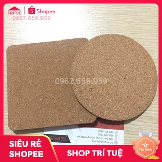 Đế lót cốc trơn giá rẻ tại HCM, Bán miếng đựng cốc chất liệu gỗ bần, Miếng lót cốc để bàn hàng có sẵn tại HCM rẻ đẹp