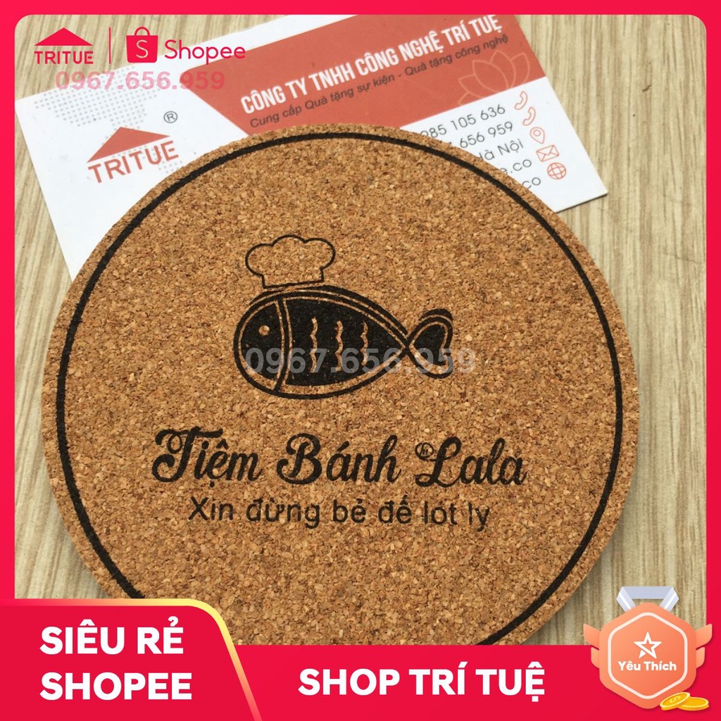 Đế Lót Cốc Gỗ Ép In Ấn Theo Yêu Cầu Cho Tiệm Bánh - Đặt Đế Lót Cốc Gỗ Ép