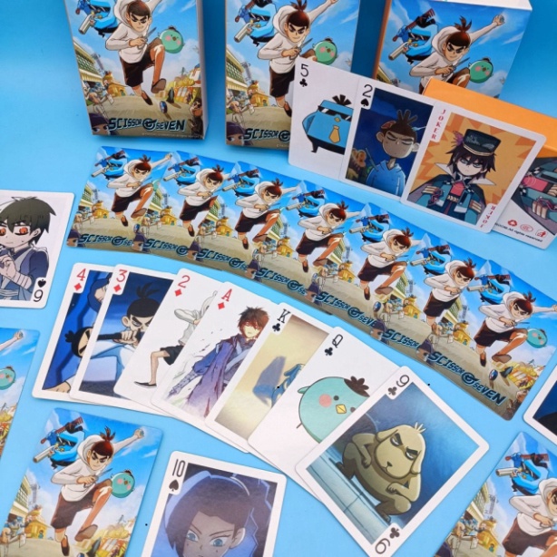 Bài tây anime Scissor Seven, trinh sát Lưỡi Kéo, tú lơ khơ, manga - 54 lá