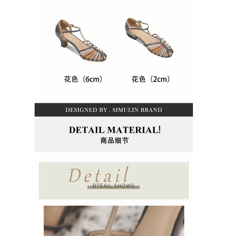 Giày Sandal Cao Gót Đế Chữ T Bằng Da Thời Trang Dành Cho Nữ