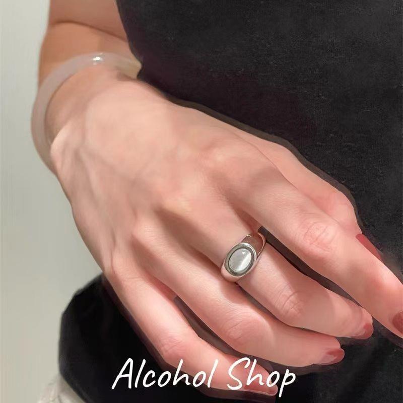 Nhẫn Hở Mạ Bạc 925 Đính Đá Opal Sang Trọng