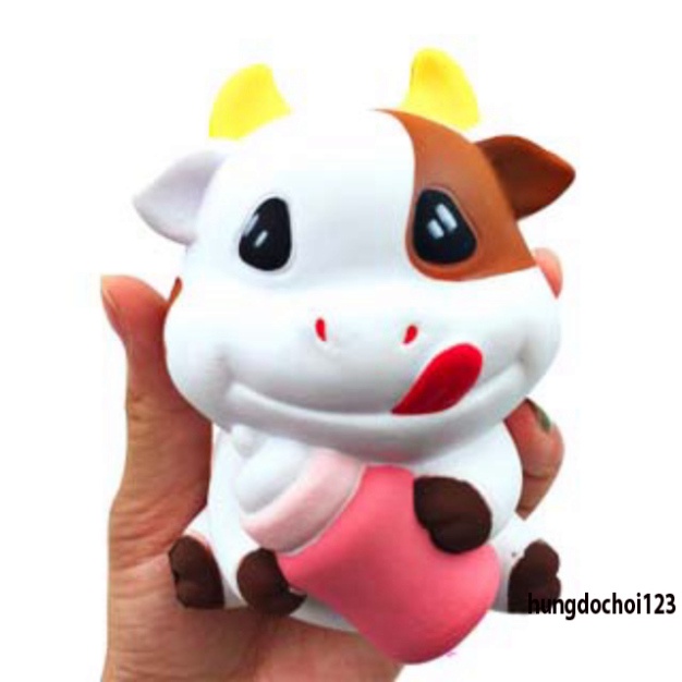Squishy Lớn JUMBO Hình bò sữa ôm bình sữa công cụ giải trí Xốp Giảm Stress Hình mềm mịn và mượt mà xinh đẹp đàn hồi và c