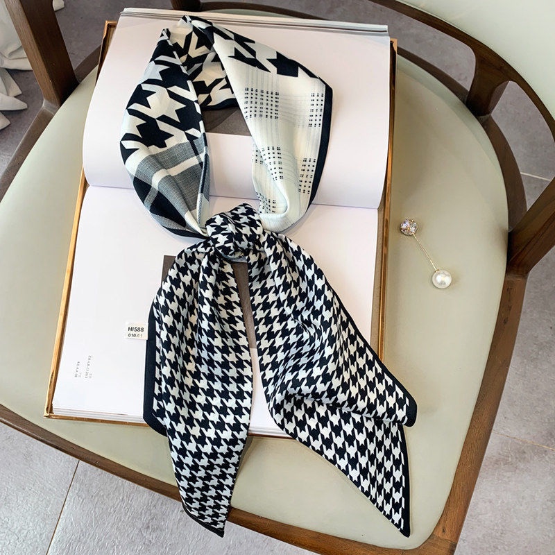 Khăn Choàng Cổ Dài Bằng Lụa Mỏng Thời Trang Xuân Thu Cho Nữ