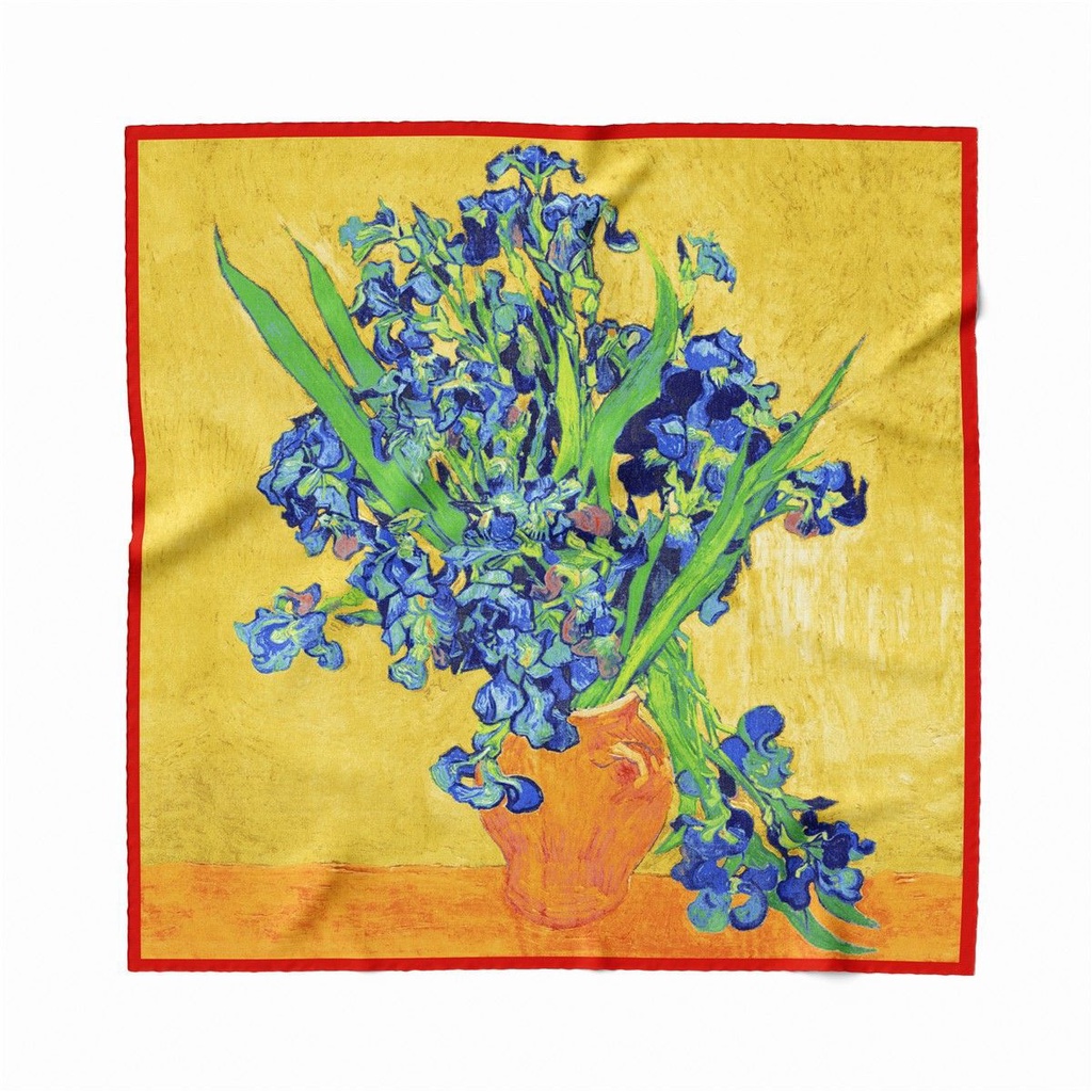 Khăn Choàng Lụa In Tranh Sơn Dầu Mới Lạ Cho Nữ Mặc Ngoài Trời Mùa Hè