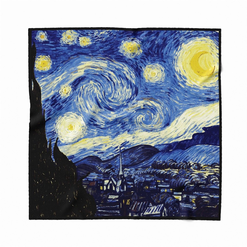 Khăn Choàng Lụa In Tranh Sơn Dầu Mới Lạ Cho Nữ Mặc Ngoài Trời Mùa Hè