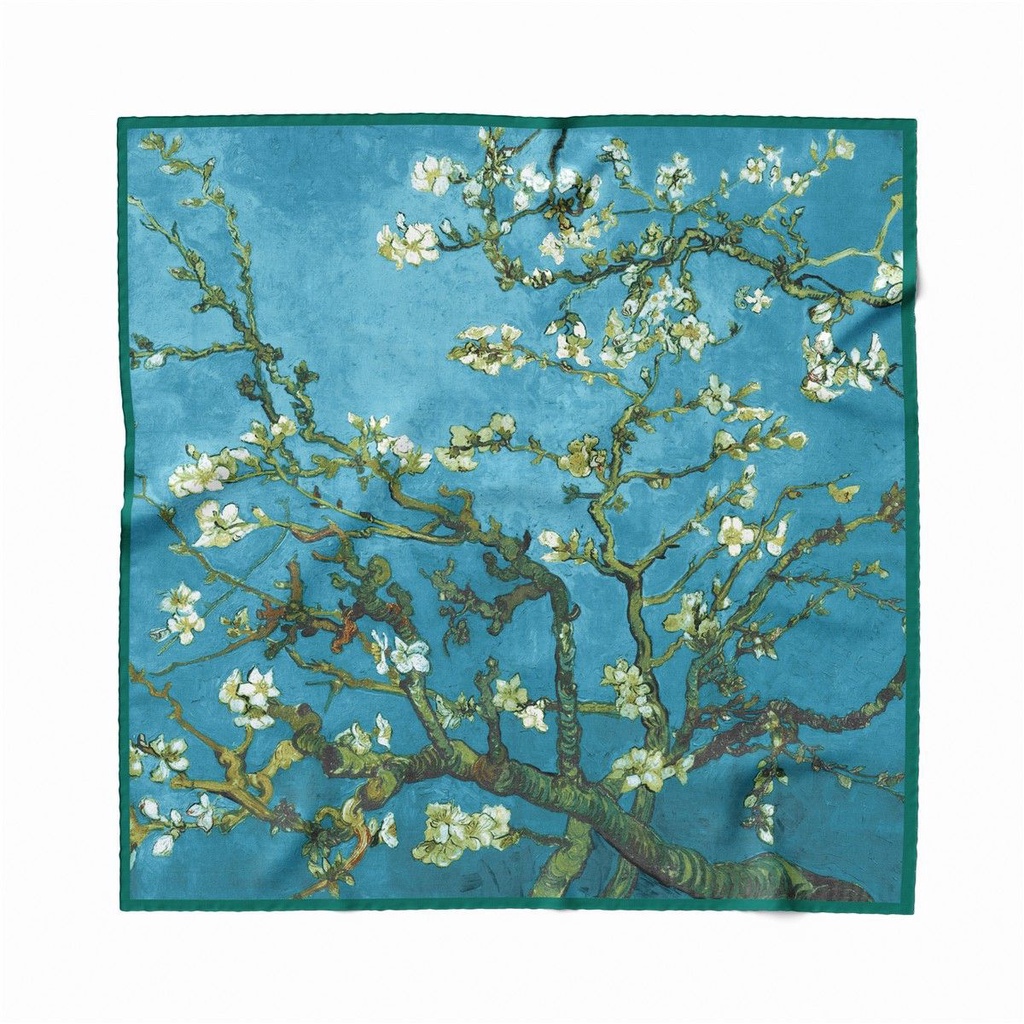 Khăn Choàng Lụa In Tranh Sơn Dầu Mới Lạ Cho Nữ Mặc Ngoài Trời Mùa Hè