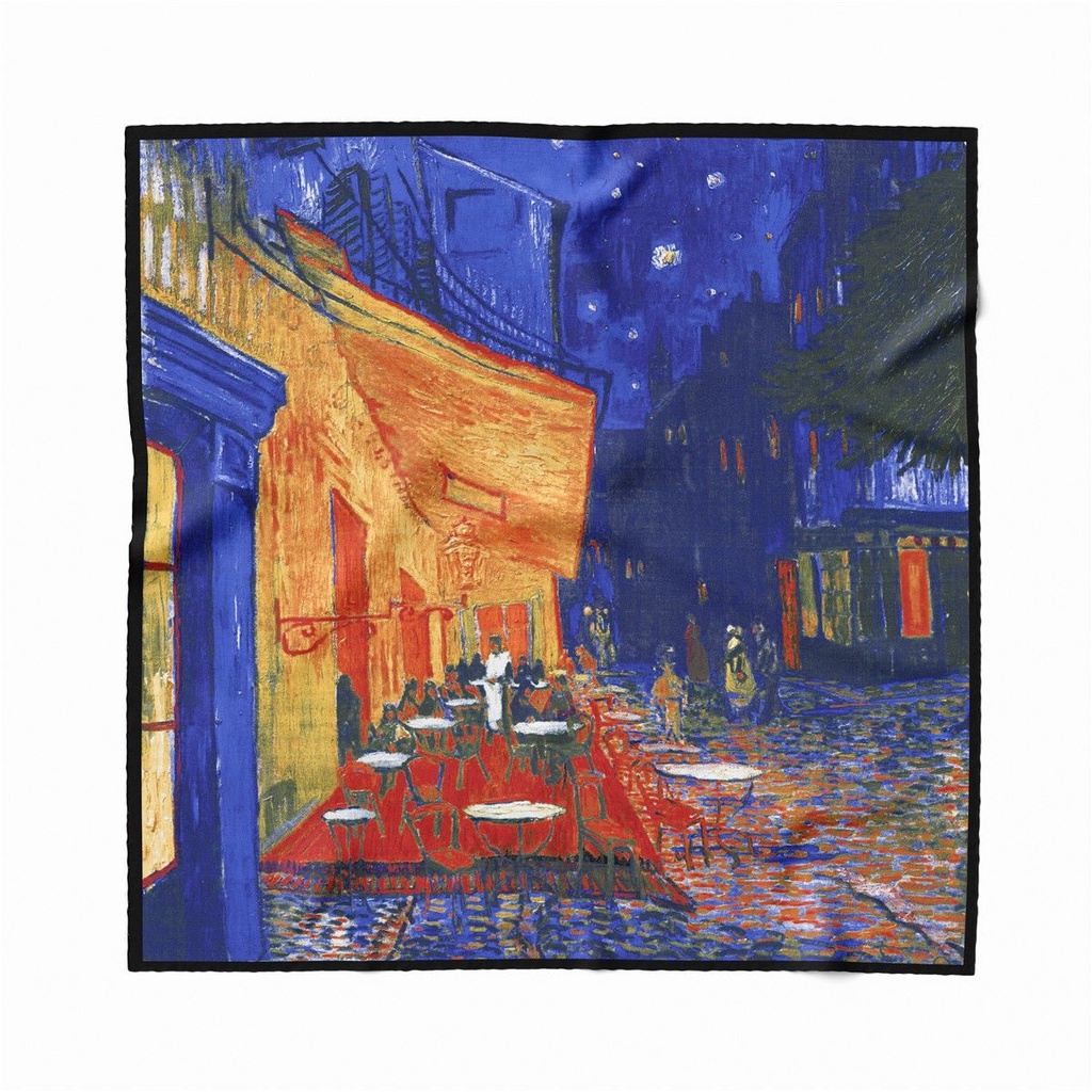 Khăn Choàng Lụa In Tranh Sơn Dầu Mới Lạ Cho Nữ Mặc Ngoài Trời Mùa Hè