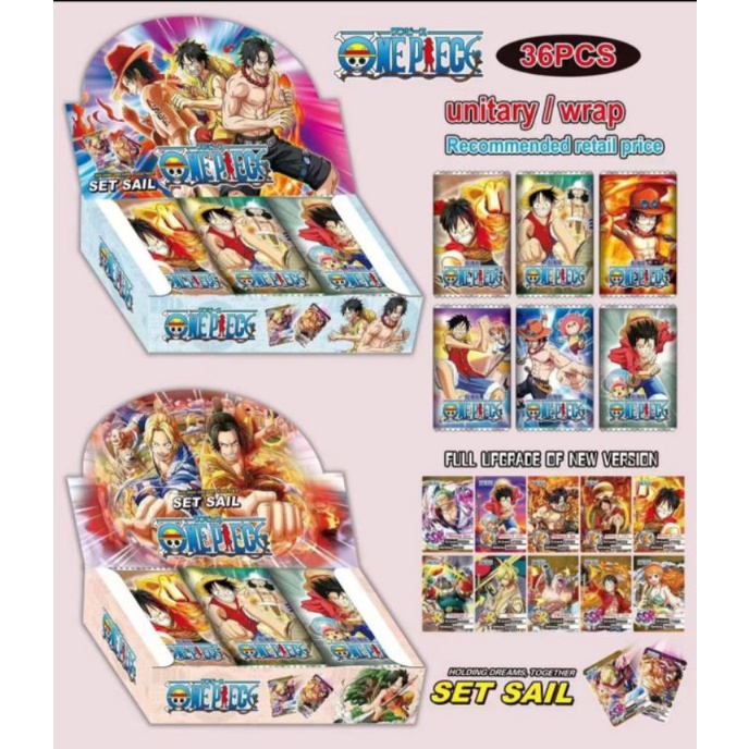 Hộp 160 thẻ bài nhân phẩm có vip anime hải tặc One piece, Naruto, Thanh gươm diệt quỷ