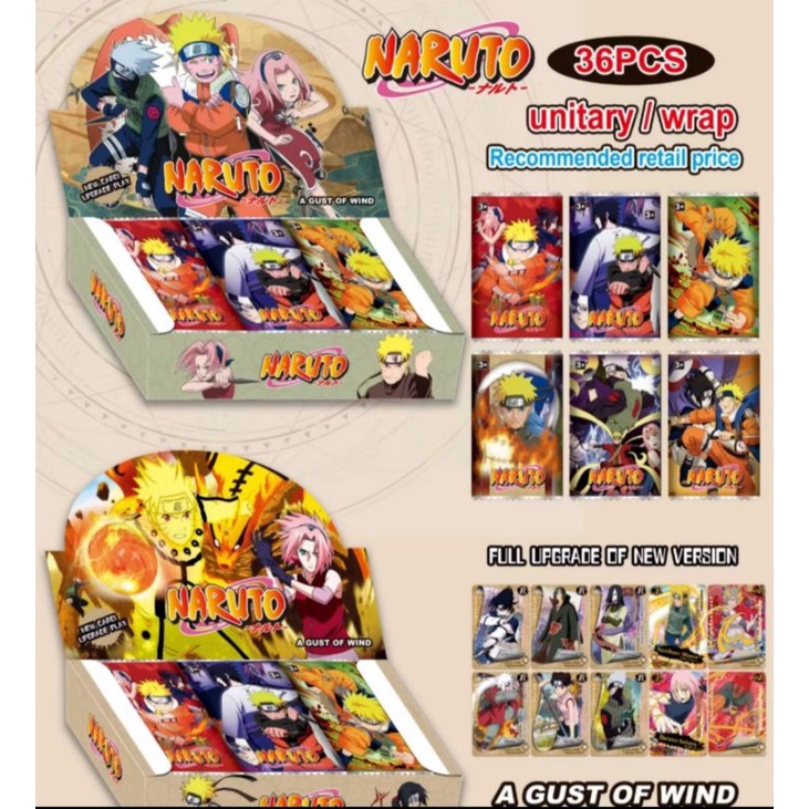 Hộp 160 thẻ bài nhân phẩm có vip anime hải tặc One piece, Naruto, Thanh gươm diệt quỷ