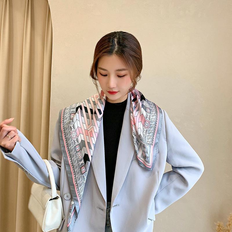 Khăn Quàng Cổ Nhỏ Bằng Lụa Cao Cấp Dễ Phối Đồ Phong Cách Pháp Thời Trang Xuân Thu Cho Nữ