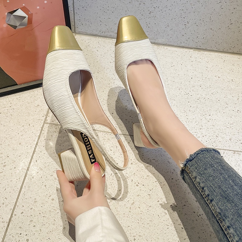 Sandal Cao Gót Mũi Vuông Thiết Kế Mới Thời Trang Mùa Xuân Hè 2023 Dành Cho Nữ