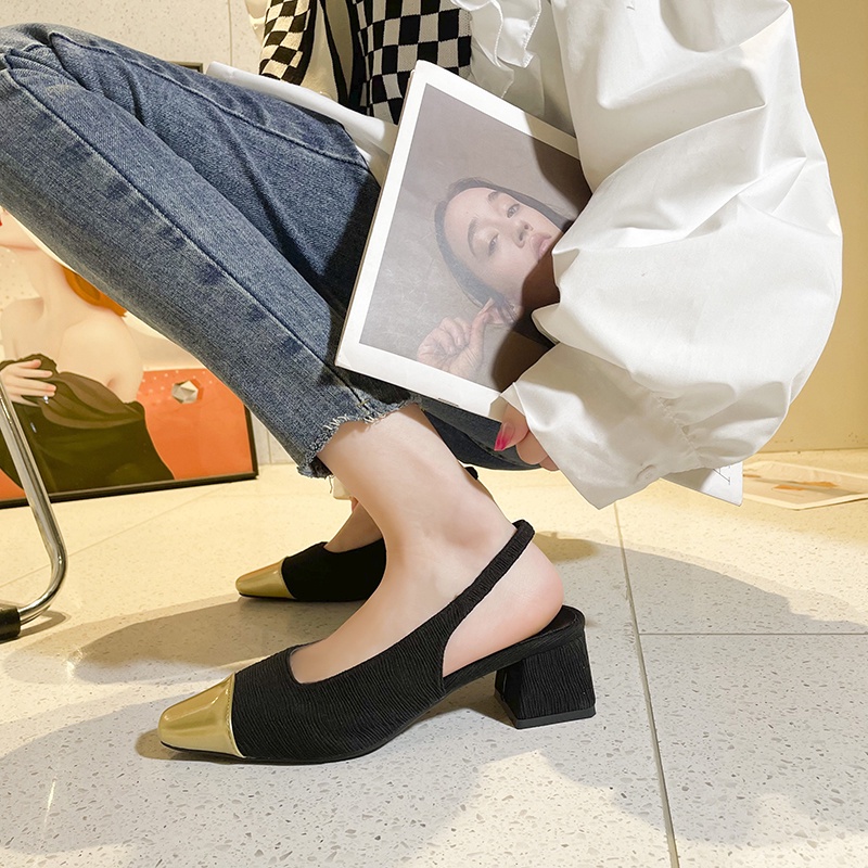 Sandal Cao Gót Mũi Vuông Thiết Kế Mới Thời Trang Mùa Xuân Hè 2023 Dành Cho Nữ