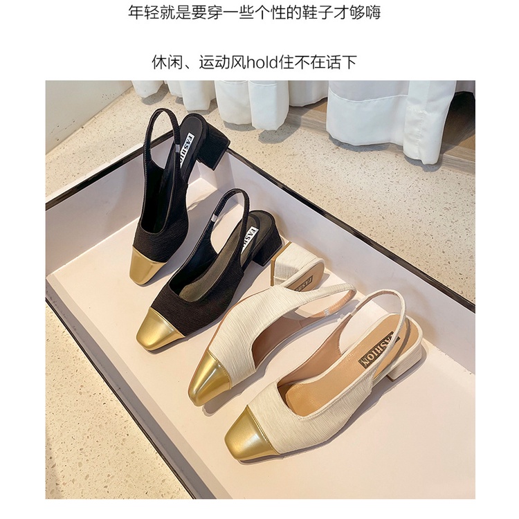 Sandal Cao Gót Mũi Vuông Thiết Kế Mới Thời Trang Mùa Xuân Hè 2023 Dành Cho Nữ