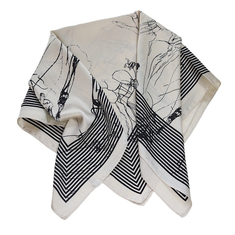 Khăn Quàng Cổ Lụa Hình Vuông 70CM Phong Cách retro Dành Cho Nữ