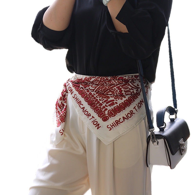 Khăn Quàng Cổ Lụa Hình Vuông 70CM Phong Cách retro Dành Cho Nữ