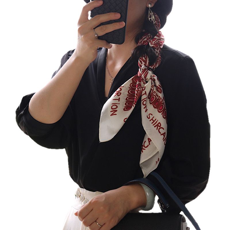 Khăn Quàng Cổ Lụa Hình Vuông 70CM Phong Cách retro Dành Cho Nữ