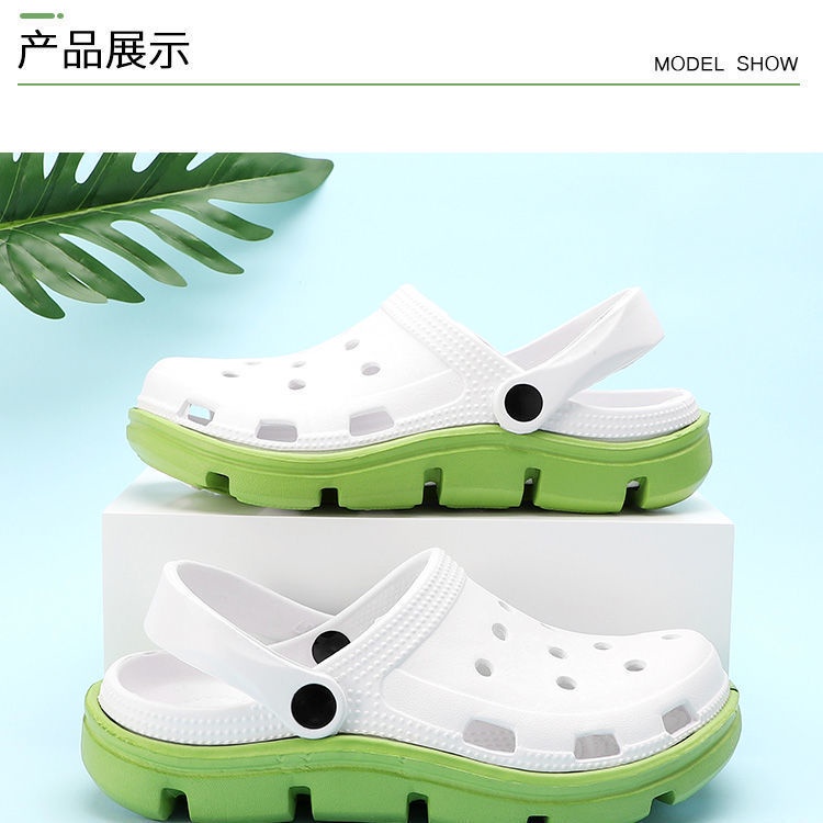 Giày Sandal Đục Lỗ Đế Dày Chống Trượt Thời Trang Mùa Hè Hàn Quốc Cho Nữ