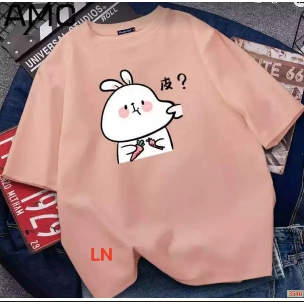 Áo Thun Unisex Form Rộng IN HÌNH THỎ BẸO MÁ dễ thương độc đẹp Vải Dày Mịn SOYOUNG Store Store WAT 010