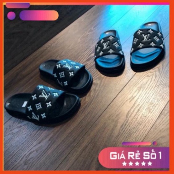 DÉP QUAI NGANG LV VÂN HOA TRẮNG - DÉP NAM EO VI QUAI HOA Cò Vạc