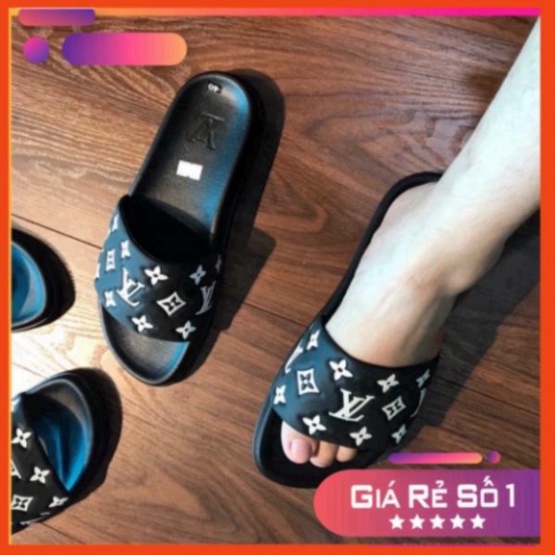 DÉP QUAI NGANG LV VÂN HOA TRẮNG - DÉP NAM EO VI QUAI HOA Cò Vạc