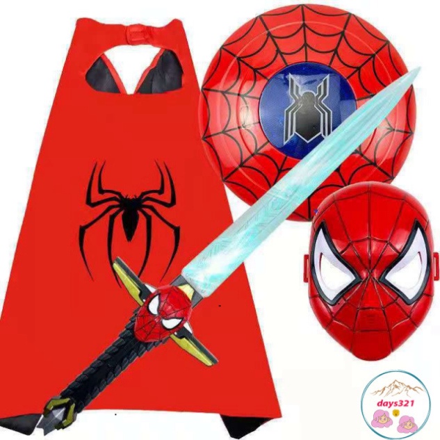 Áo dị nhân anh hùng spider man bé trai - bộ công cụ giải trí áo choàng kiếm khiên bao tay spiderman nhí- người nhện dơi
