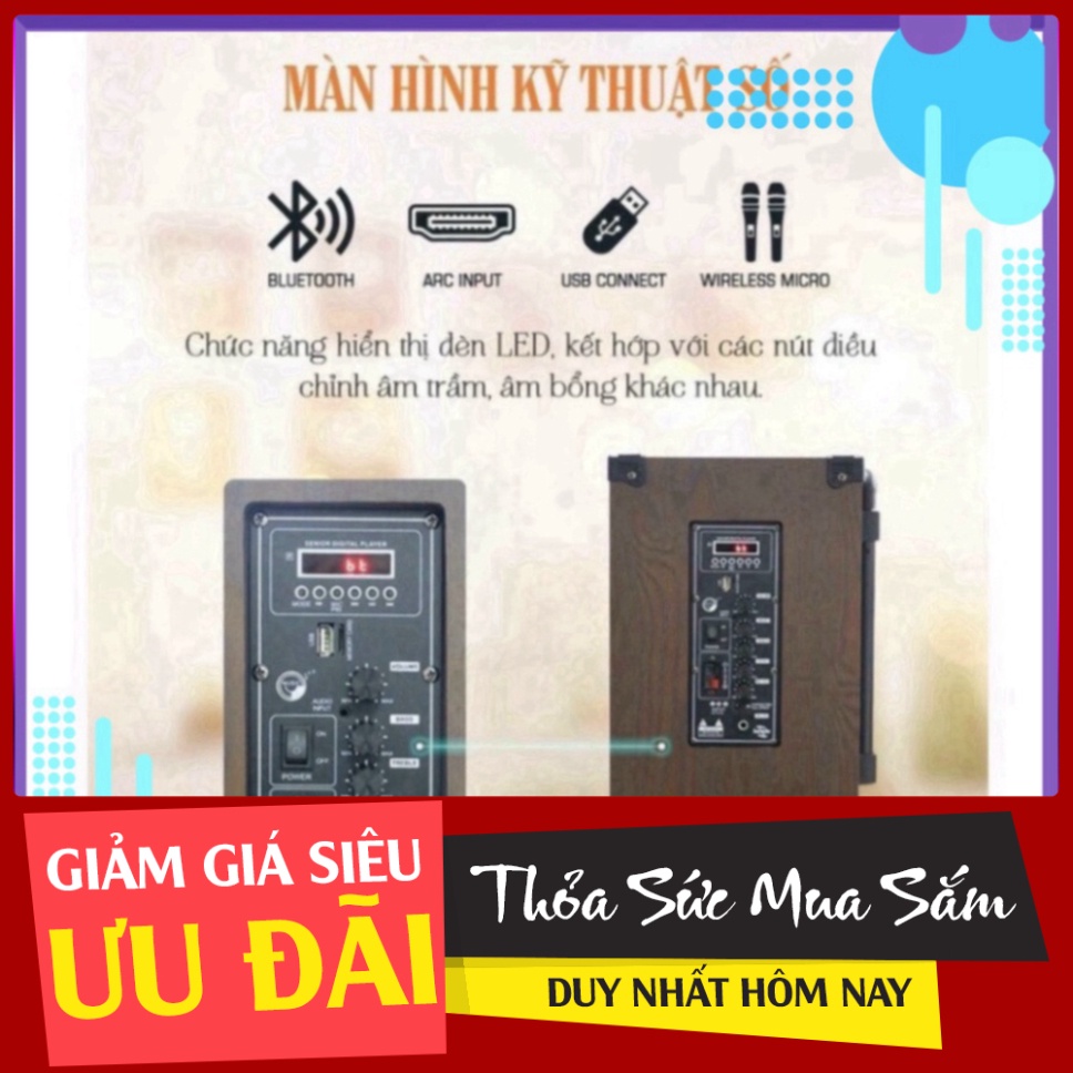 New Loa kéo di động chính hãng B Y Bestsound BD-1280, bass 30cm-1 loa treble đạt công suất 30W-100W, kèm 2 micro karaoke