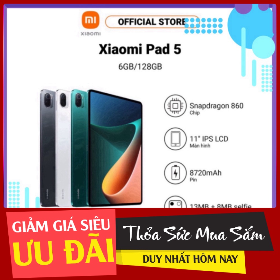 New Máy tính bảng Xiaomi Pad 5 MH WQHD+ 120Hz l Bốn loa stereo l Snapdragon™ 860 ( sale ) Miễn phí giao hàng . . . Sale