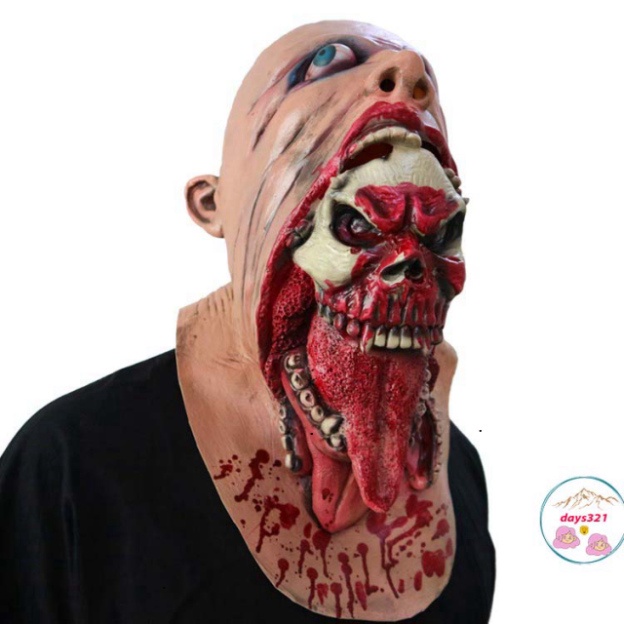 MẶT NẠ QUỈ MẶT NGƯỜI trùm đầu nhập vai kinh rợn thích hợp cho Halloween trung thu tiệc tùng event quay video tiktok hack