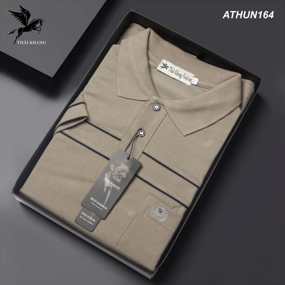 FREE-SHIP Áo thun nam trung niên Thái Khang loại áo polo cho bố vải cotton tự dệt form classic ATHUN