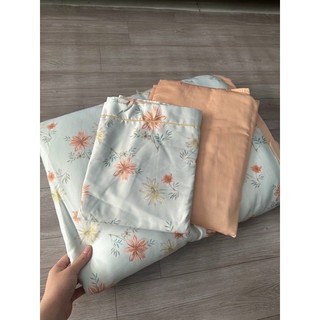 Bộ chăn ga gối phi lụa chăn hè trần bông