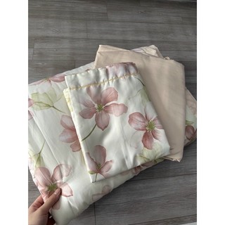 Bộ chăn ga gối phi lụa chăn hè trần bông